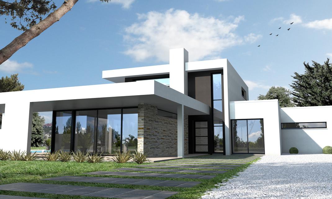 Un porche d'entrée moderne & design - Maison Depreux Construction