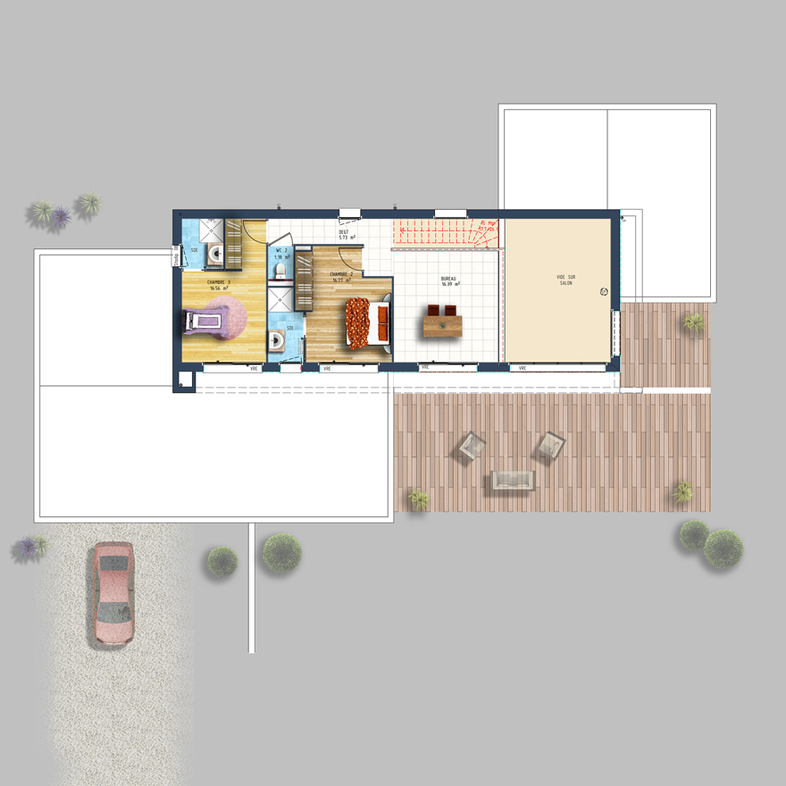 maison moderne 4 chambres plan etage