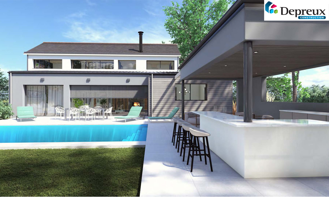 maison contemporaine avec piscine